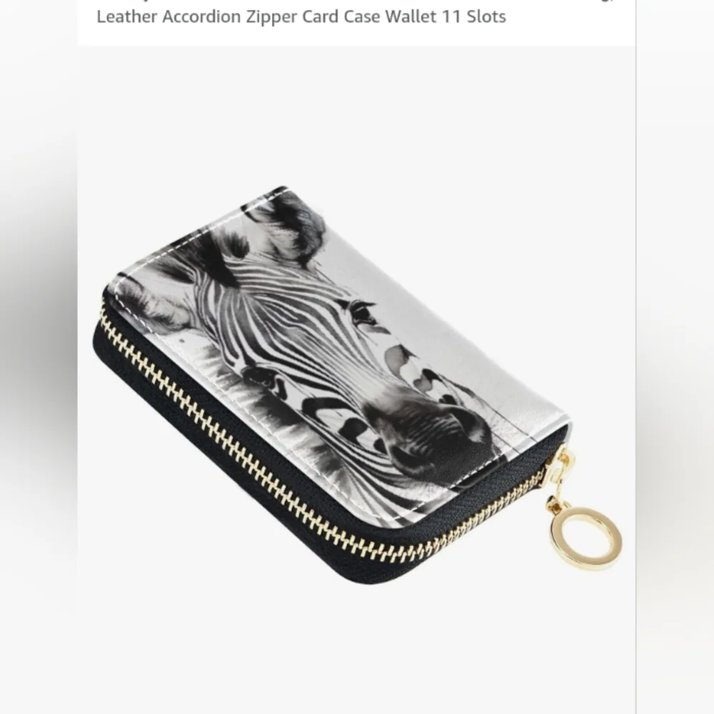 SOLD Anuschka Playful Zebras hand painted leather crossbody & wallet set NWOT - Picture 14 of 16